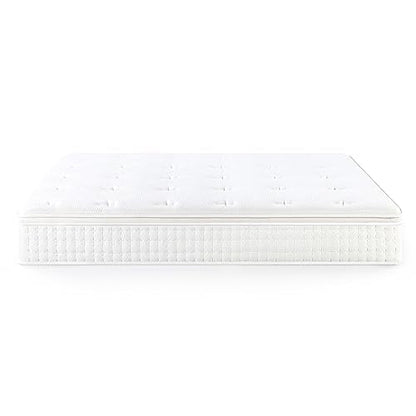 Queen Mattress, 13 Inch Euro Top Hybrid Bed in a Box with Pocket Springs, Pressure Relief & Motion Isolation