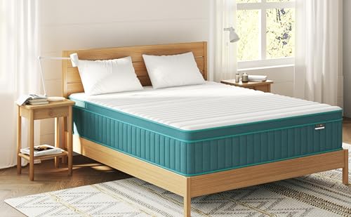 14 Inch Queen Hybrid Mattress | Firm Gel Memory Foam with Pocket Springs | CertiPUR-US Certified