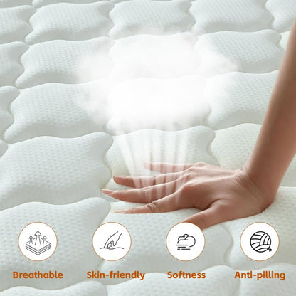 12 Inch King Size Hybrid Mattress in a Box, Gel Memory Foam & Individually Wrapped Coils for Back Support, Pressure Relief & Motion Isolation, CertiPUR-US Certified, Fiberglass-Free, 76" × 80"