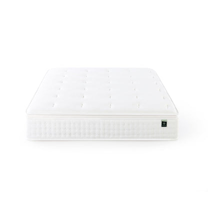 Queen Mattress, 13 Inch Euro Top Hybrid Bed in a Box with Pocket Springs, Pressure Relief & Motion Isolation