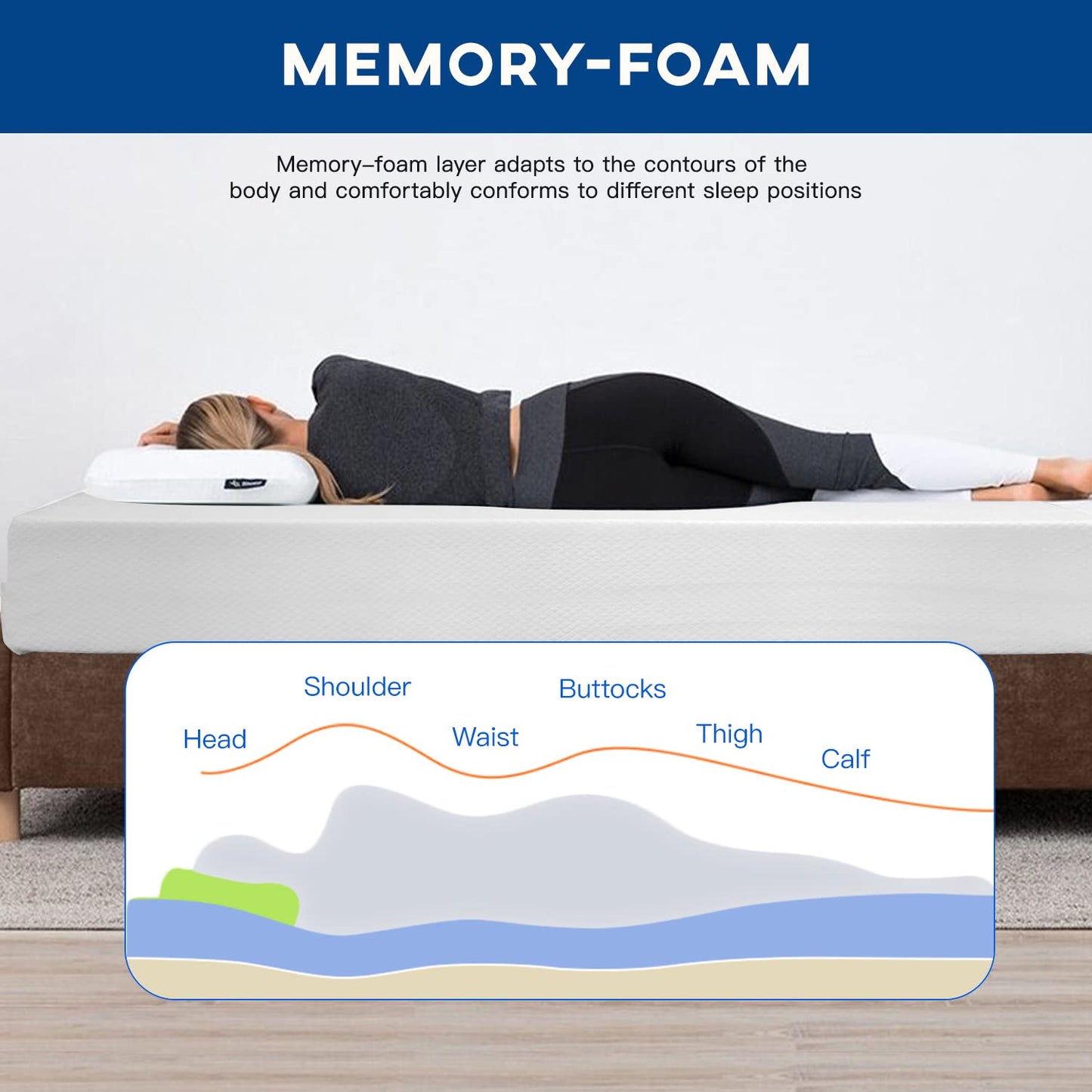 14 Inch Full Memory Foam Mattress | Medium Firm Cooling Copper Gel | Bed in a Box | Back Pain Relief | Black 54x75x14