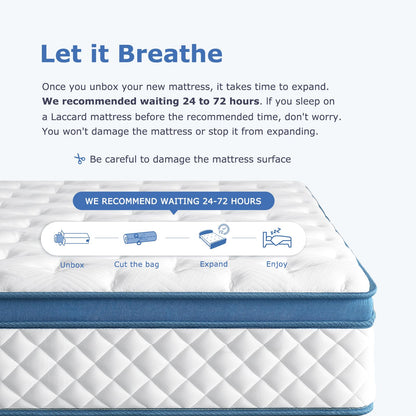 King Mattress, 12 Inch Medium Firm Hybrid Bed in a Box, Memory Foam with Pocket Springs, Pressure Relief & Edge Support