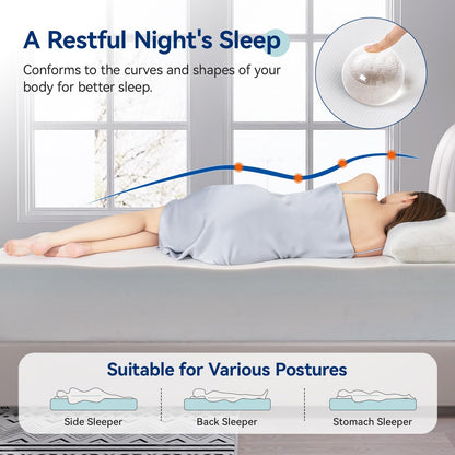 14 Inch Queen Memory Foam Mattress | Gel Foam with Transition Support | Machine Washable Cover