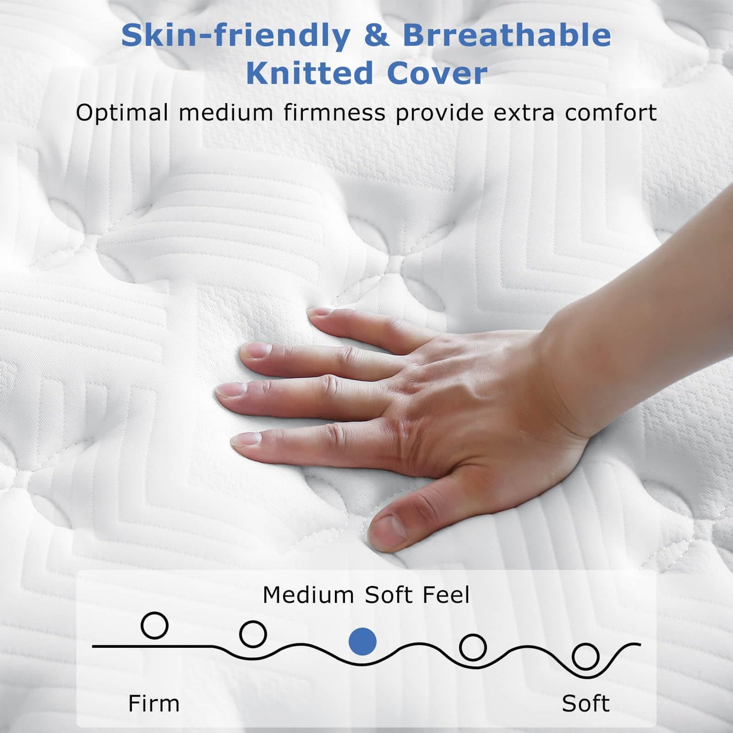 King Mattress, 12 Inch Medium Firm Hybrid Bed in a Box, Memory Foam with Pocket Springs, Pressure Relief & Edge Support