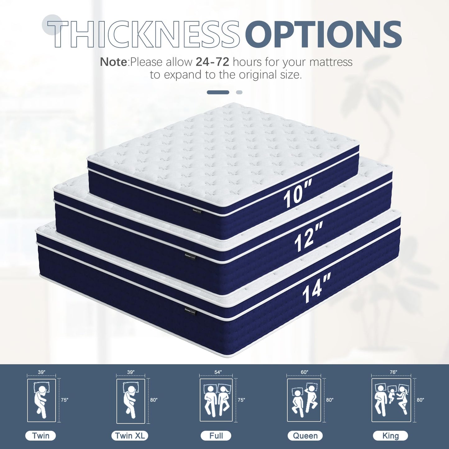 14 Inch Queen Size Hybrid Mattress in a Box, Gel Memory Foam & Pocket Coils, Ergonomic Design for Cooler Sleep, Pressure Relief & Support, 60" × 80"