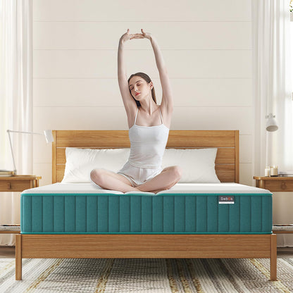 14 Inch Queen Hybrid Mattress | Firm Gel Memory Foam with Pocket Springs | CertiPUR-US Certified