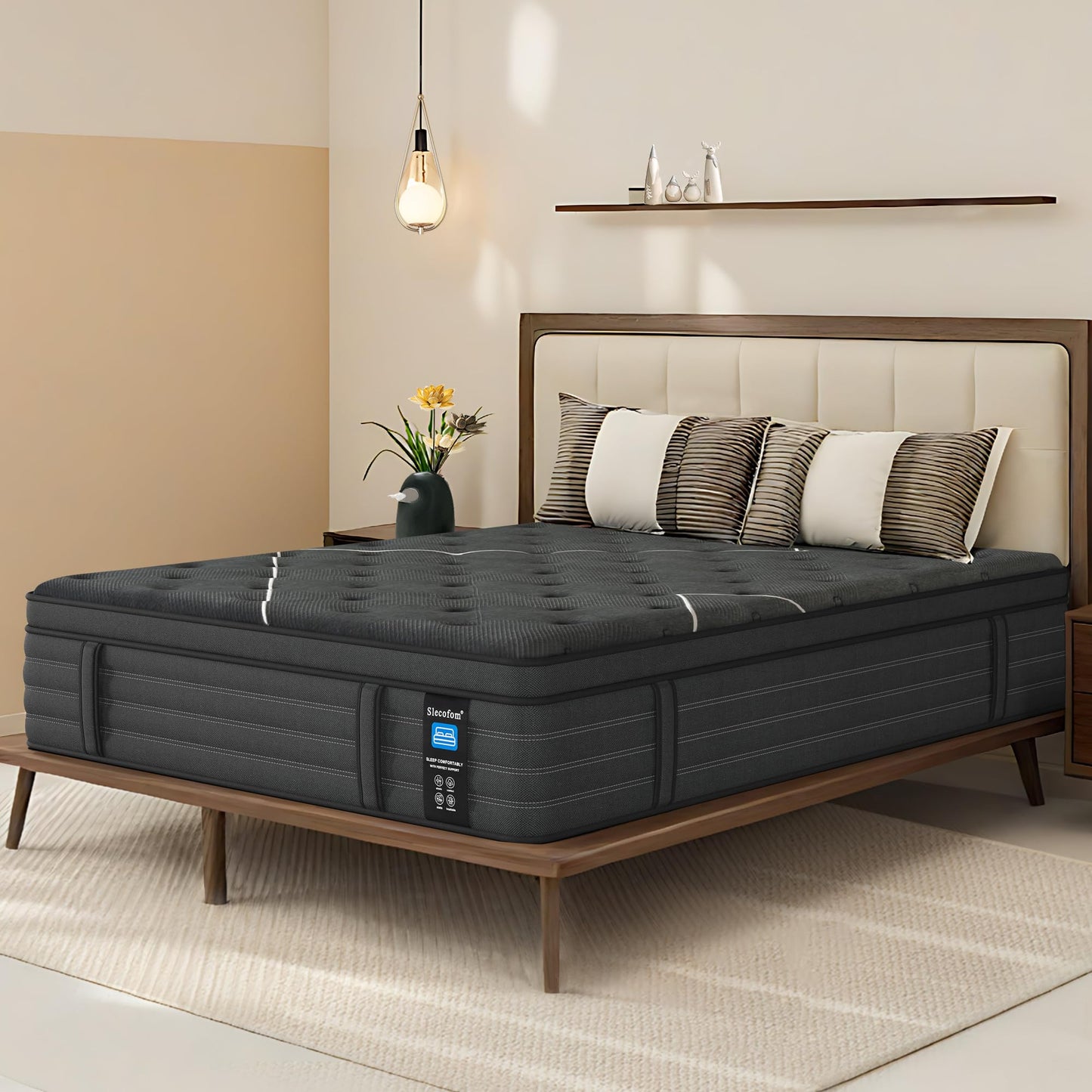 12 Inch Twin Hybrid Mattress | Medium Firm Memory Foam with Pocket Springs | Pressure Relief | CertiPUR-US Certified