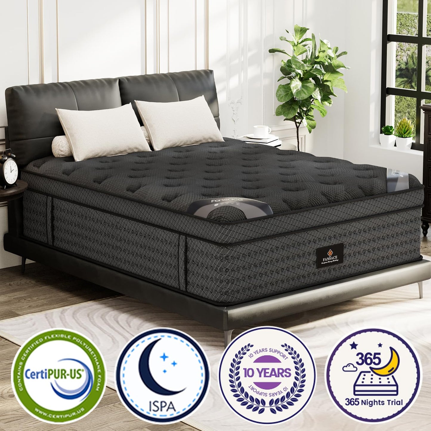 12 Inch Queen Hybrid Mattress | Medium Firm Memory Foam with Pocket Springs | Cooling, Pressure Relief | 120-Night Trial