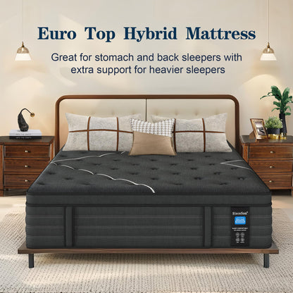 14 Inch King Hybrid Mattress | Extra Firm Gel Memory Foam | Flippable Dual Side, Lumbar & Hip Support | Fiberglass Free, CertiPUR-US Certified