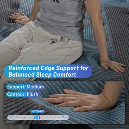 King Mattress, 12 Inch Hybrid Bed in a Box with Gel Memory Foam & Pocket Springs, Medium Firm Cooling Pressure Relief & Edge Support