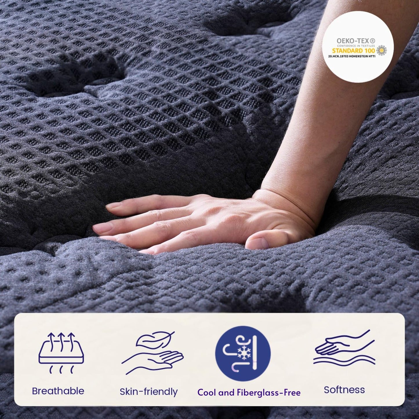 14 Inch King Hybrid Mattress | Medium Firm Gel Memory Foam with Pocket Springs | Pressure Relief, Cooling, Extra Edge Support