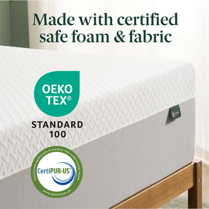 10-Inch Green Tea Cooling Memory Foam Mattress, Full Size, Medium Firm, Fiberglass Free, Certified Safe Foams, Mattress