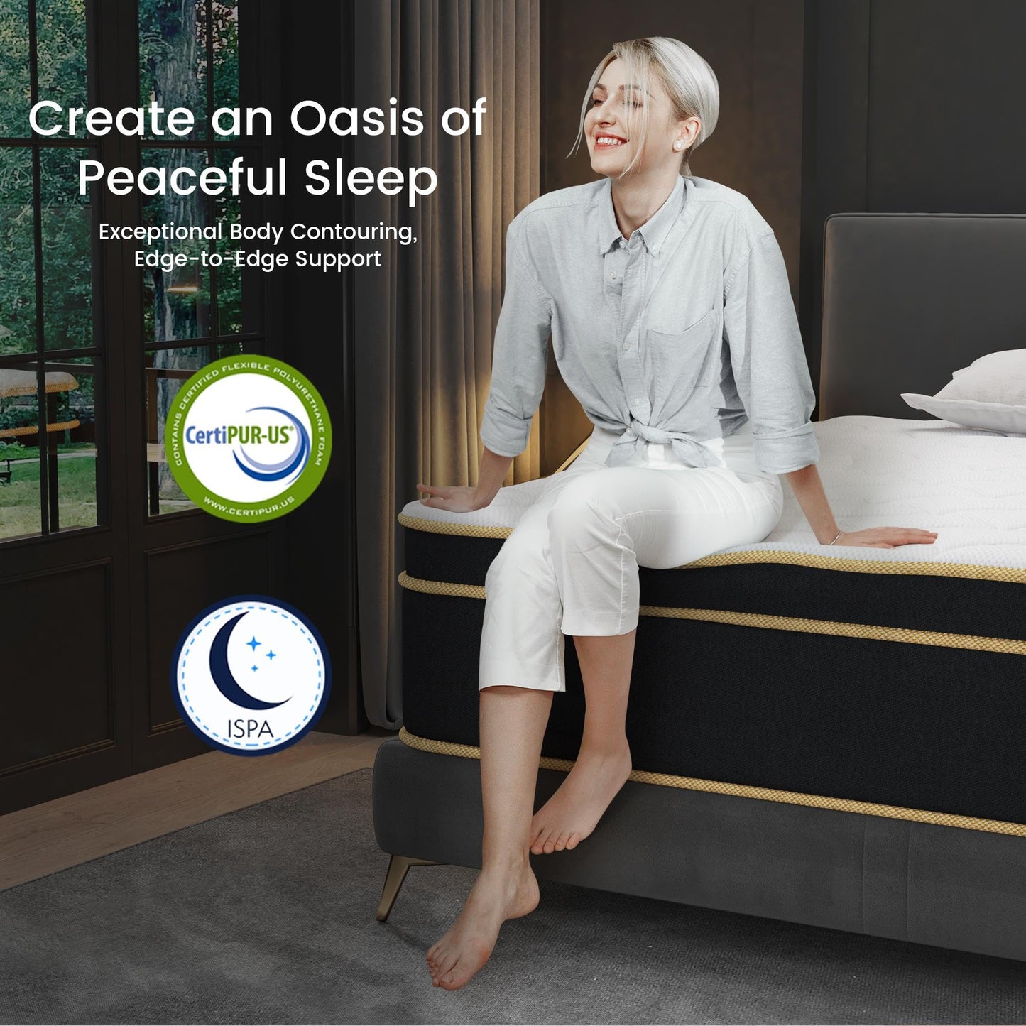 12 Inch Queen Size Hybrid Gel Memory Foam Mattress in a Box, Medium Firm Bed with Pocket Springs, Pressure Relief & Edge Support, CertiPUR-US