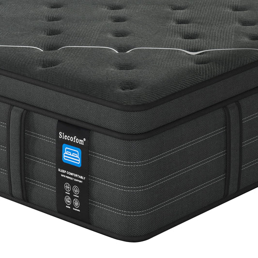 14 Inch King Hybrid Mattress | Extra Firm Gel Memory Foam | Flippable Dual Side, Lumbar & Hip Support | Fiberglass Free, CertiPUR-US Certified