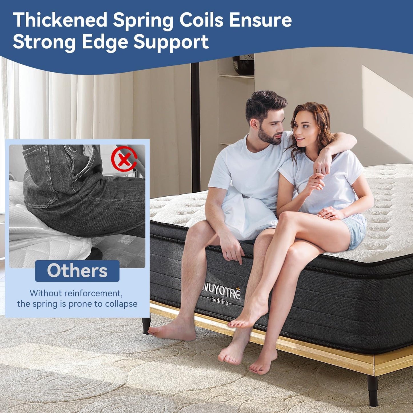 14 Inch Full Size Hybrid Mattress in a Box, Cooling Memory Foam & Independent Springs, Soft Breathable Bed for Back Pain Relief, Medium, CertiPUR-US