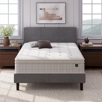 Queen Mattress, 12 Inch Euro Top Hybrid Bed in a Box with Pocket Springs, Pressure Relief & Motion Isolation