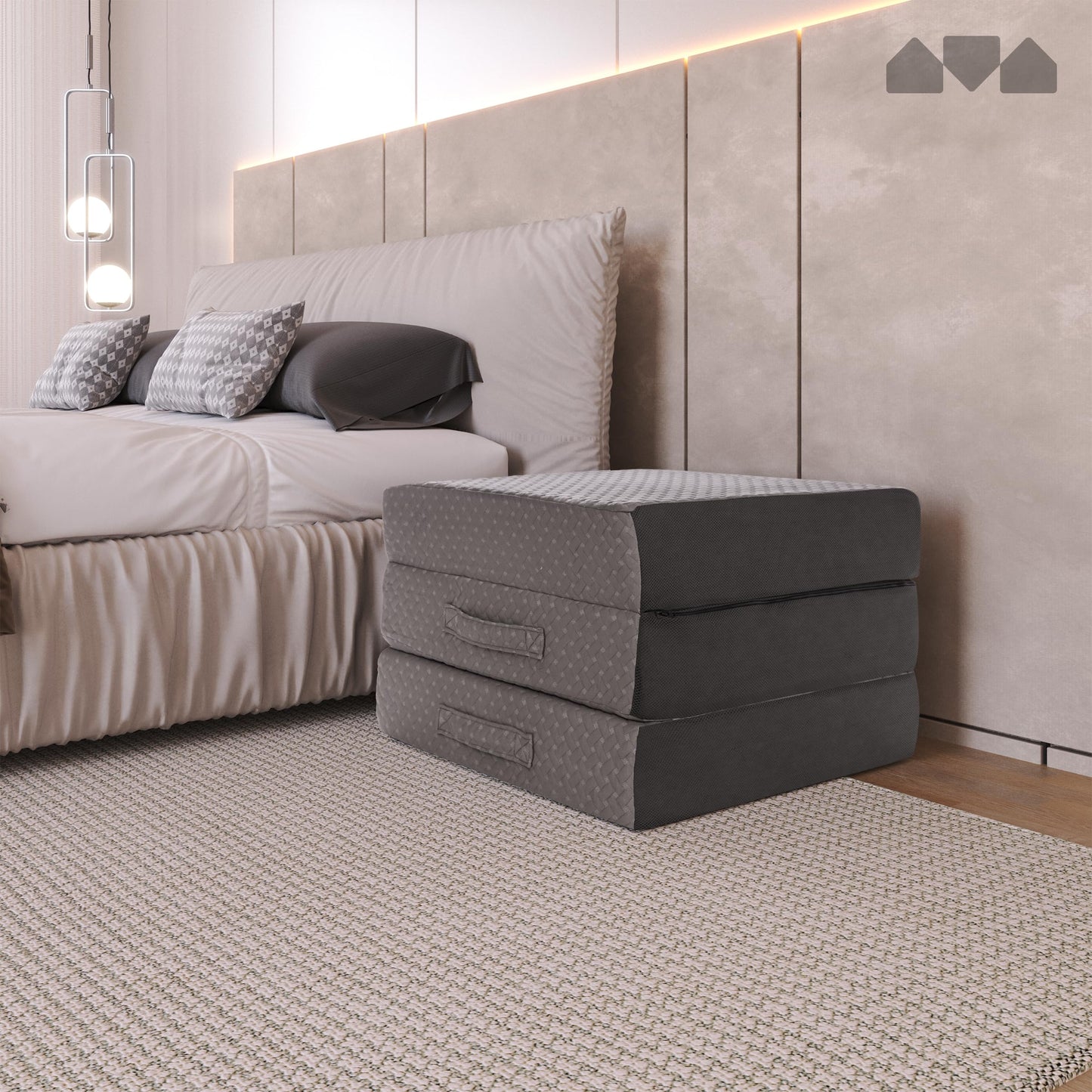 6 Inch Single Size Trifold Memory Foam Mattress, Portable & Foldable with Washable Cover, Guest Bed for Floor, RV, Travel, Camping & Sleepovers, 75" × 25"