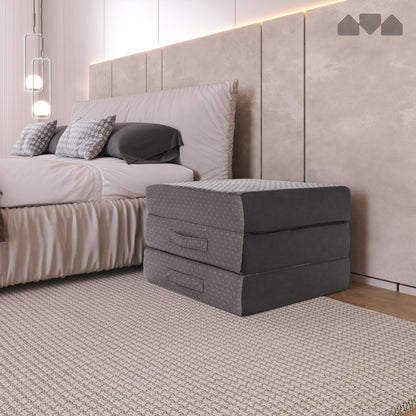 6 Inch Single Size Trifold Memory Foam Mattress, Portable & Foldable with Washable Cover, Guest Bed for Floor, RV, Travel, Camping & Sleepovers, 75" × 25"